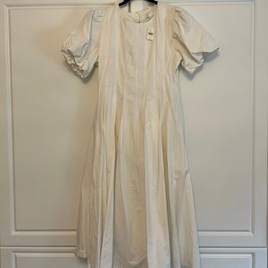 Anthropologie White Puff Sleeve Dress